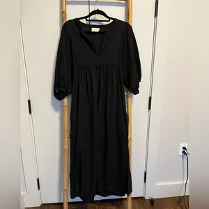 maxi frock dress puff sleeve / universal thread / black / M